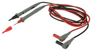 CAL TEST ELECTRONICS CT2789A Test Lead Set, 30 mohm, 4mm Right Angle Banana Plug, Shrouded, Test Tip Probe, 12 A, Black, Red