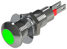 MARL 524-532-04 LED Panel Mount Indicator, Diffused Lens, Green, 3.2 VDC, 8.1 mm, 20 mA, 2.157 cd, IP67
