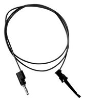 MUELLER ELECTRIC BU-P3782-48-0 Grabber to Banana Plug Test Lead, 20 AWG, Plunger Clip, 4mm Stackable Banana Plug, 4 ft, 1.22 m