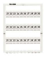 WAGO 793-5504 Terminal Block Marker, White, Black Marking, Marking Card, WAGO 5mm Width Terminal Blocks, 21 to 30