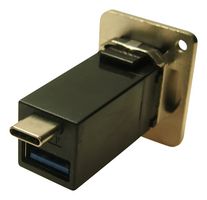 CLIFF ELECTRONIC COMPONENTS CP30235M USB Adapter, Metal, CSK, USB Type C Receptacle + USB Type A Receptacle, USB 3.0