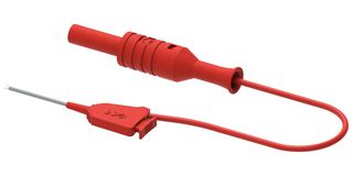 MULTICOMP PRO MP-MINISMDTA-2-50R Test Patch Lead, 2mm Banana Jack, Shrouded, Test Clip, 19.7 ", 500 mm, Red, 1 A