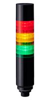PATLITE LR6-302W5BK-RYG Signal Tower, 3 Tier, Amber/Green/Red, 88 dB, 5 Pin M12 Connector, 4Tone, 24VDC, IP65, Black