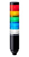PATLITE LR6-502W8NK-RYGBC Signal Tower, 5 Tier, Amber/Blue/Green/Red/White, 8 Pin M12 Connector, 24 VDC, IP65, Black