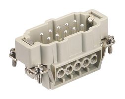 HARTING 09337102601 Heavy Duty Connector, Han E Series, Insert, 10 Contacts, 10B, Plug, Screw Pin