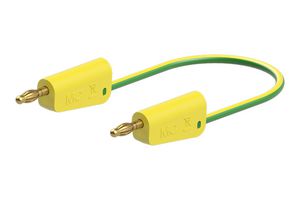 STAUBLI 64.1037-10020 Banana Test Lead, 4mm Stackable Banana Plug, 4mm Stackable Banana Plug, 3.3 ft, 1 m