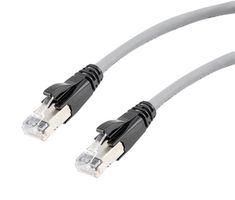 L-COM TRD626ASR-GRY-3F Ethernet Cable, 10 Gigabit, 26AWG, Cat6a, RJ45 Plug to RJ45 Plug