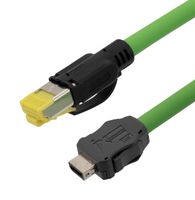 L-COM TRGIX603PU-GRN-10F Ethernet Cable, 26AWG, Cat6a, IX Type A Plug to RJ45 Plug