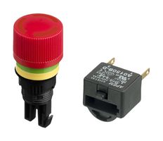 APEM A01ES-D+A0154B-D Emergency Stop Switch, DPST-NC-DB, Twist to Release, Quick Connect, 6 A, 250 V