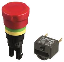 APEM A01ES-DF1+A0154B-D Emergency Stop Switch, DPST-NC-DB, Twist to Release, Quick Connect, 6 A, 250 V
