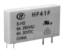HONGFA HF41F/24-HT Power Relay, Subminiature, SPST-NO, 24 VDC, 6 A, HF41F Series, Through Hole, Non Latching