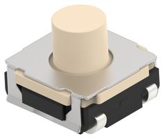 TE CONNECTIVITY - ALCOSWITCH STS52B18WJTTR Tactile Switch, SPST-NO, STS Series, Top Actuated, Surface Mount, Round Button, 180 gf