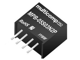 MULTICOMP PRO MPB-05S05N2P Isolated Through Hole DC/DC Converter, ITE & Industrial, SIP, 1 W, 1 Output, 5 V