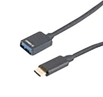 L-COM USBCA3 USB Cable, USB Type C Plug to USB Type A Receptacle, 150 mm, 5.91 ", USB 3.0, Black
