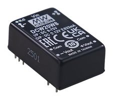 MEAN WELL DCW20W8-12 Isolated Through Hole DC/DC Converter, ITE & Industrial, DIP, 8:1, 20 W, 2 Output, 12 V