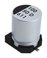 KEMET EDH107M050A9MAA SMD Aluminium Electrolytic Capacitor, Radial Can - SMD, 100 µF, 50 V, 2000 hours @ 105°C, Polar