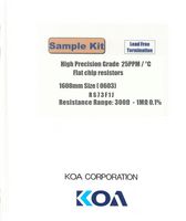 KOA RS73F1JT-KIT1 Resistor Kit, 100-Pieces, 121 Values, 100 ohm to 1Mohm 0603 Size Precision Thick Film Resistors
