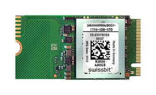 SWISSBIT SN2600MB020GI-1TB1-2DB-STD SSD, Internal, M.2 2242, PCIe Gen 3 x 4, NVMe 1.3, 20 GB, 3D pSLC NAND, AES 256-bit, TCG Opal 2.0