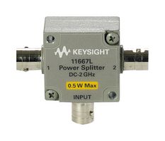 KEYSIGHT TECHNOLOGIES 11667L-AU Power Divider, BNC to BNC Connector, 50 ohm, 0.5W, 2 GHz Frequency, 1 Input x 2 Output, AU