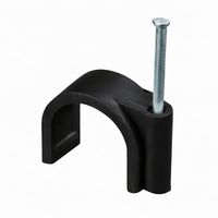 MULTICOMP PRO MP016705 Fastener, Round, Nail Mount Cable Clamp, 6 mm, PE (Polyethylene), Black