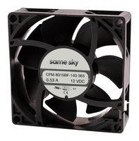 SAME SKY CFM-8038BF-475-512-22 DC Axial Fan, 48 V, Square, 80 mm, 15 mm, Ball Bearing, 57.46 CFM