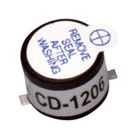 SAME SKY CD-1206-SMT Magnetic Transducer, Buzzer/External Drive/Surface Mount, PPS, 94dBA, 2.4kHz, 4 to 8V, -40 to 70 ° C