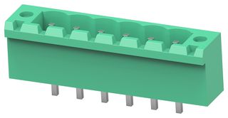 BUCHANAN - TE CONNECTIVITY 2842522-6 Terminal Block, PA66, Green, 1Row, w/Flange, Header, 5.08 mm, 6 Ways, 8 A, 300 V