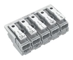 WAGO 294-5035 Pluggable Terminal Block, Lighting Conn, 10 mm, 5 Ways, 18 AWG, 12 AWG, 2.5 mm², Push In