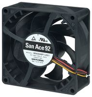 SANYO DENKI 9RA0924J1001 DC Axial Fan, 24 V, Square, 92 mm, 38 mm, Precision Ball Bearing, 116 CFM