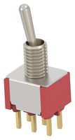ALCOSWITCH - TE CONNECTIVITY DMTD1T4B4TPVG05 Toggle Switch, On-None-On, DPDT, Non Illuminated, DMT Series, Panel, Through Hole