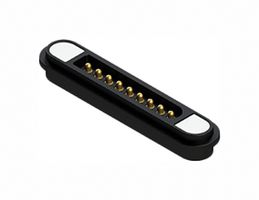 EDAC MPM-VA0-109-2R07-A00 Magnetic Connector, POGO Rectangular, 9 Contacts, Plug, Vertical, 2.2 mm, 3 A, Black