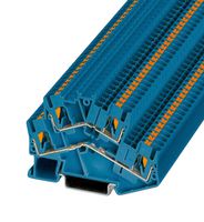 PHOENIX CONTACT 3209617 DIN Rail Mount Terminal Block, Blue, 4 Ways, 26 AWG, 12 AWG, 4 mm², Push In, 22 A