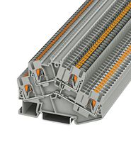 PHOENIX CONTACT 3210211 DIN Rail Mount Terminal Block, Grey, 4 Ways, 26 AWG, 12 AWG, 4 mm², Push In, 22 A