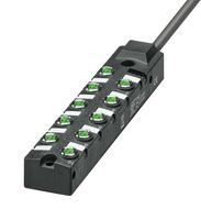 PHOENIX CONTACT 1197325 Sensor Distribution Box, A Coded, 5m Cable, M8 Connector - 3 Pole, 10 Ports, SACB Series, IP67