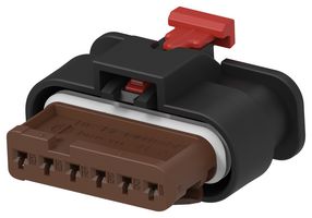 TE CONNECTIVITY 2-2378606-1 Automotive Connector Housing, Sealed, Key Code B, MCON 1.2LL Series, Receptacle, 6 Ways