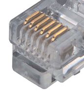 L-COM TDC027-1 Ethernet Cable, RJ12 Plug to RJ12 Plug, Grey, 304.8 mm, 12 "