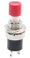 E-SWITCH PS1024ARED Pushbutton Switch, PS1024 Series, 7.2 mm, SPST, Off-(On), Round, Red