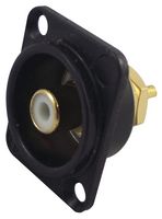 NEUTRIK NF2D-B-9 RCA (Phono) Audio / Video Connector, 2 Contacts, Jack, Gold Plated Contacts, Metal Body, White