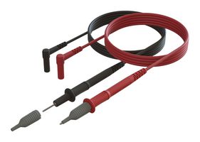 CAL TEST ELECTRONICS CT4536-01-120-0_2 Test Lead Set, 2mm Test Tip Probe, 4mm Right Angle Sheathed Banana Plug, 1.5 kVDC, 10 A