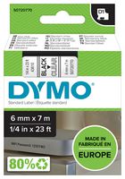 DYMO 43610 Label Printer Tape, Adhesive, Black on Transparent, 7 m