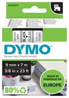 Dymo 40910 Tape, Black/clear, 9mm