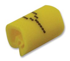 TE CONNECTIVITY - RAYCHEM 13611434 Wire Marker, K Type, Pre Printed, Y, Black, Yellow, 5.8mm x 12.56mm, 10 mm