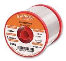 STANNOL HS10 2510 0,7MM 500G Solder Wire, 362 Flux, 0.71mm Diameter, 183°C, 500g