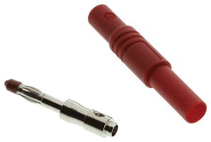 Hirschmann Test And Measurement 934097101 Safety Plug, 24A, 4mm, Cable, Red