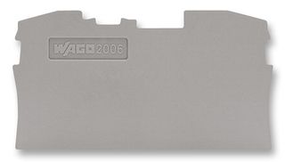 Wago 2006-1291 End Plate, For 2 Cond Tb, Grey