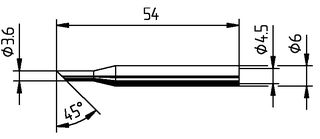 Ersa 162 LD/SB Tip, Angled, 45Deg, 3.6mm