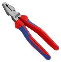 KNIPEX 02 02 180 Pliers, Combination, 180mm Overall Length, Length High Leverage, 11.5mm Capacity