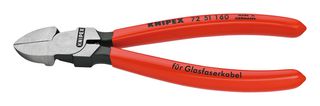 KNIPEX 72 51 160 Cutter, For Fibre Optic, Diagonal, 160 mm, Diagonal