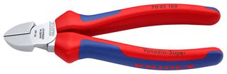 KNIPEX 70 05 160 Cutter, Side, 160 mm, Diagonal, 2.8 mm, 62 °