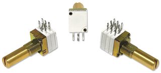 VISHAY P9A1R100FISX1103ML Rotary Potentiometer, Conductive Plastic, 10 kohm, 1 Turns, Log (Audio), 50 mW, ± 20%, P9A Series